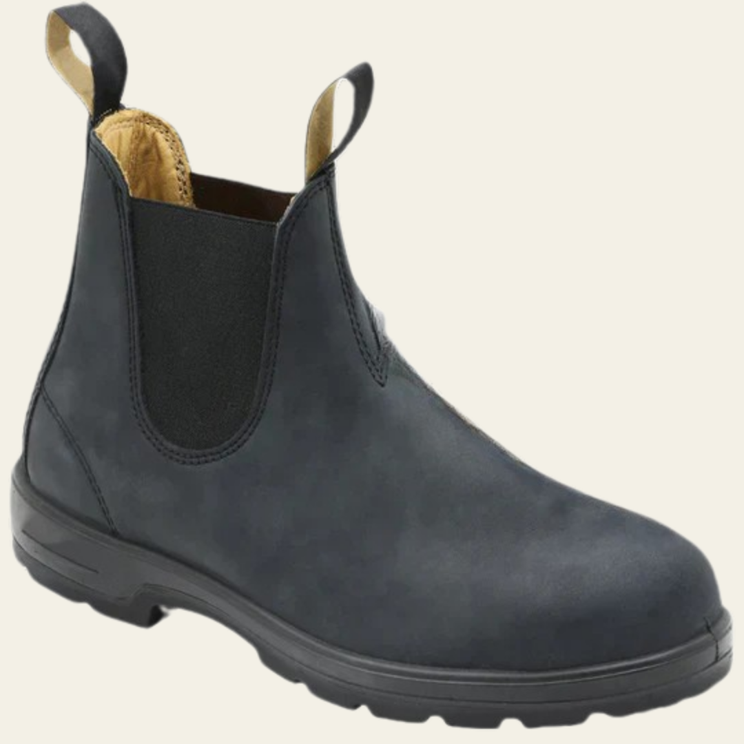 Waterproof Chelsea Boots Black Leather Slip On Classic Rain