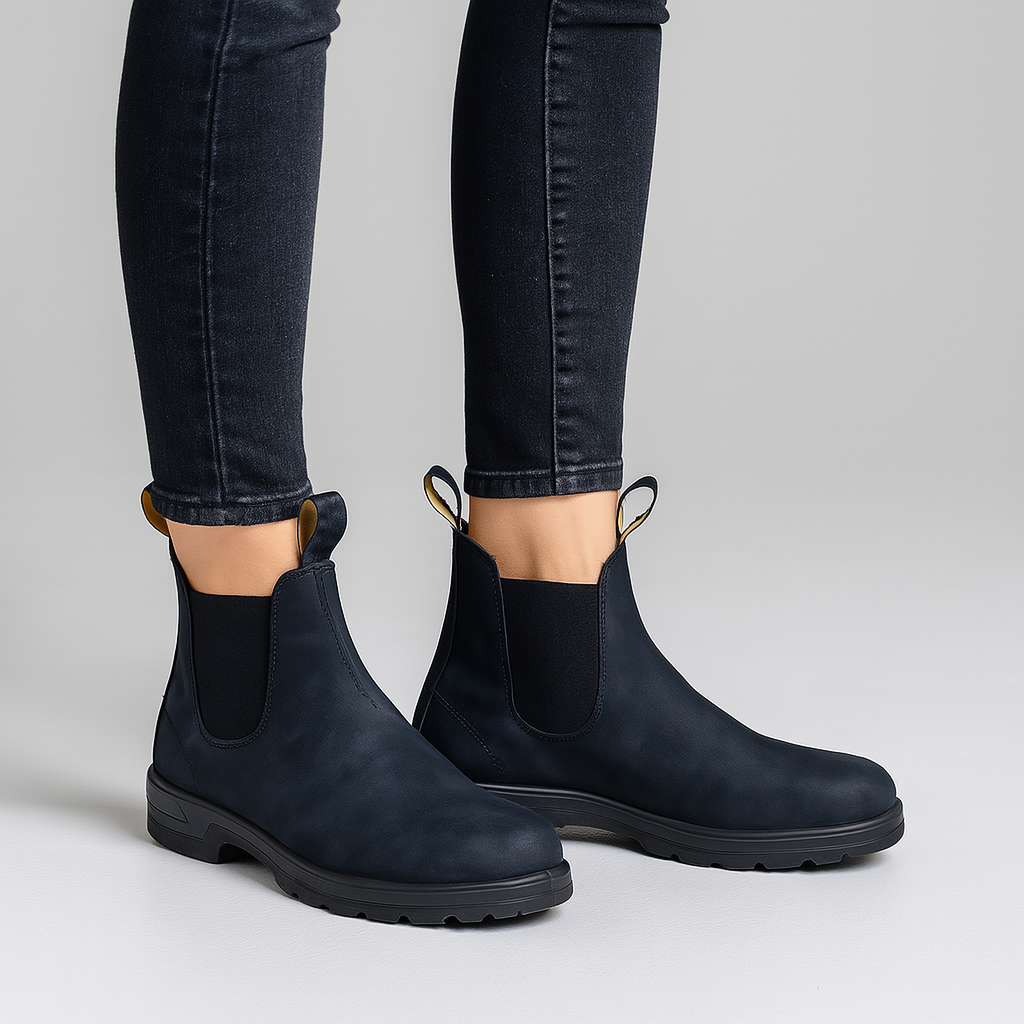 Waterproof Chelsea Boots Black Leather Slip On Classic Rain