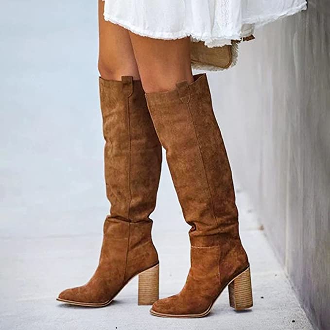 Knee High Suede Boots Soft Classic Tall Luxe Elegant