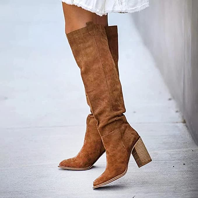 Knee High Suede Boots Soft Classic Tall Luxe Elegant