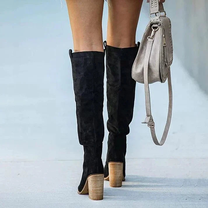 Knee High Suede Boots Soft Classic Tall Luxe Elegant