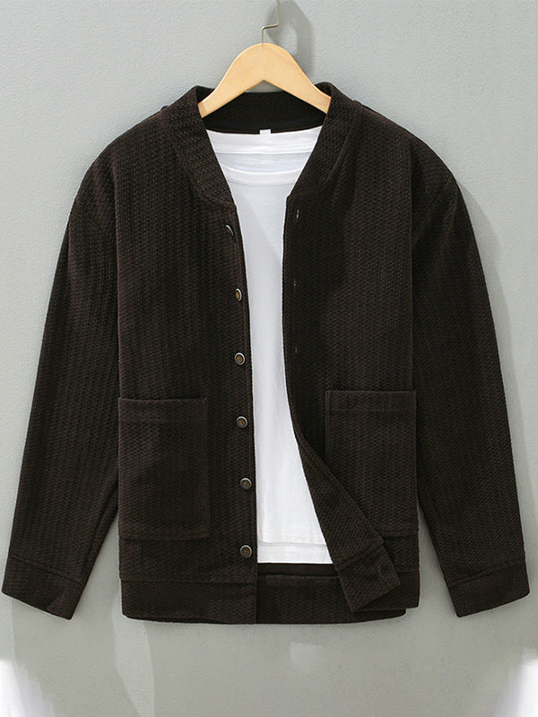 Men's Corduroy Jacket Stand Collar Stretch Cord