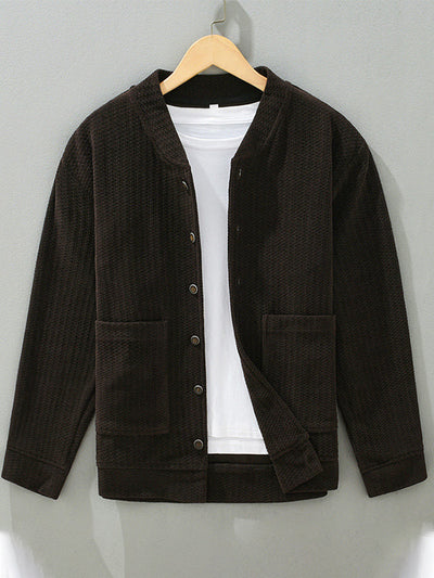 Men's Corduroy Jacket Stand Collar Stretch Cord