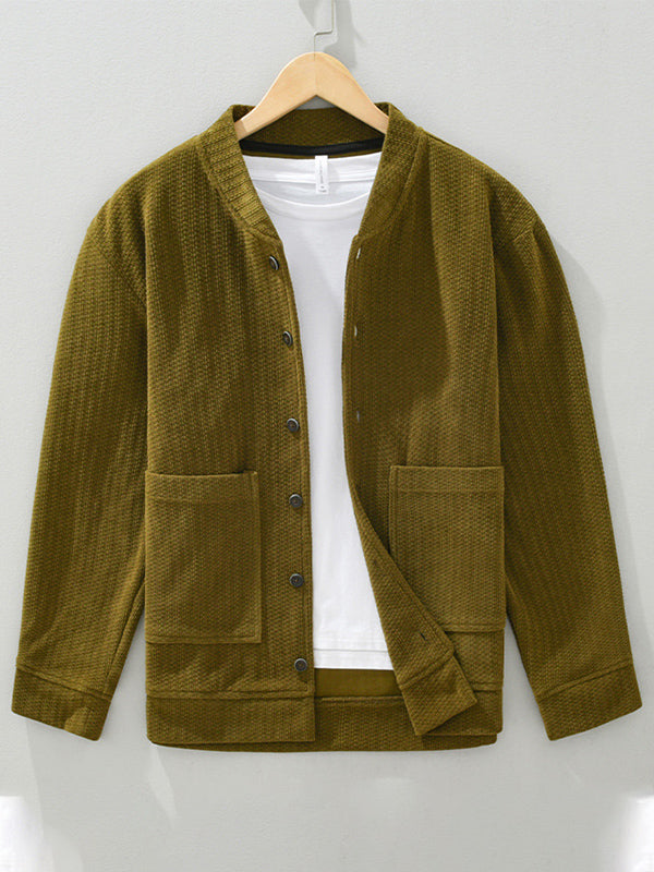 Men's Corduroy Jacket Stand Collar Stretch Cord