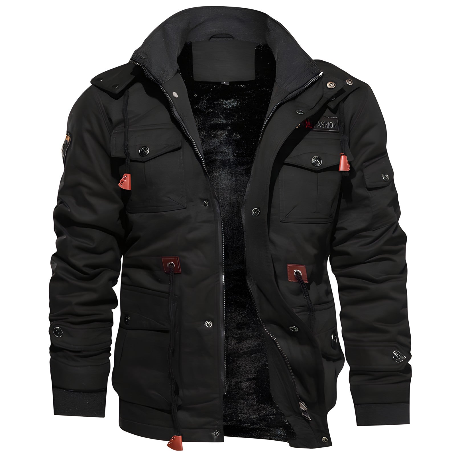 Men's Insulated Military Jacket Hooded Multi Pocket Winter