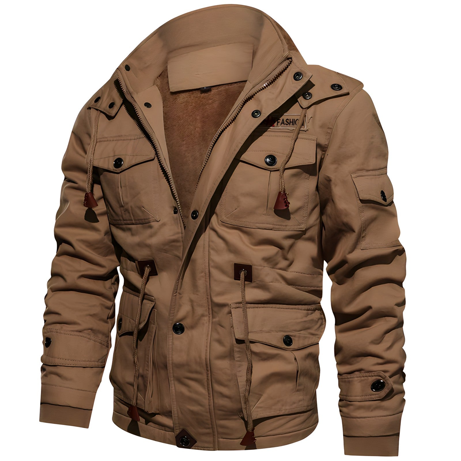 Men's Insulated Military Jacket Hooded Multi Pocket Winter
