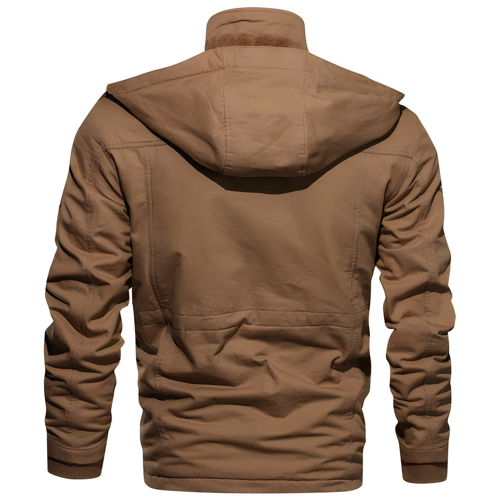 Men's Insulated Military Jacket Hooded Multi Pocket Winter