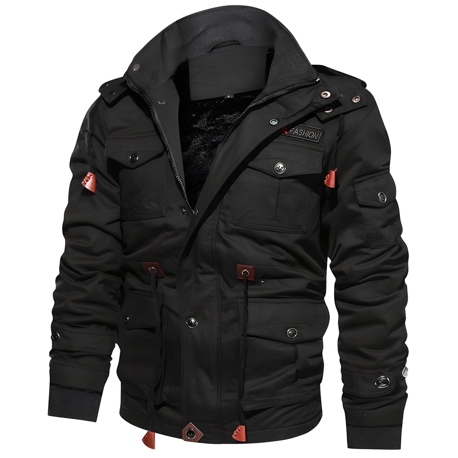 Men's Insulated Military Jacket Hooded Multi Pocket Winter