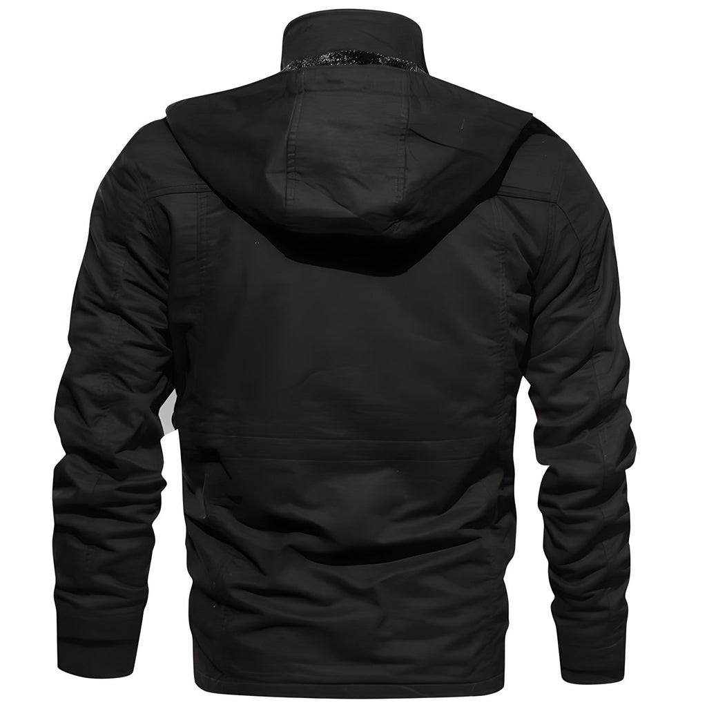 Men's Insulated Military Jacket Hooded Multi Pocket Winter