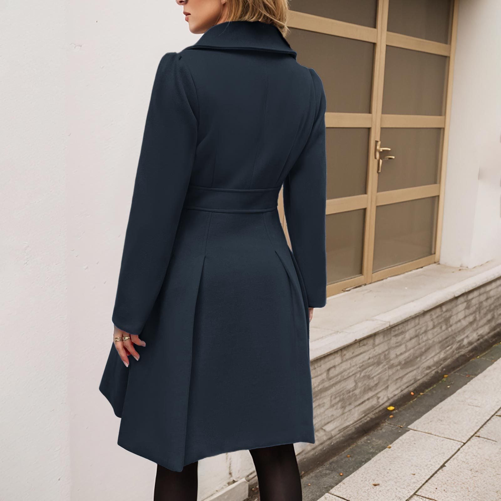 Longline Coat Long Sleeve Pockets Relaxed Everyday