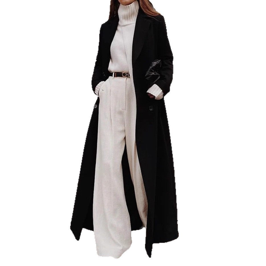 Longline Coat Long Sleeve Pockets Classic Everyday