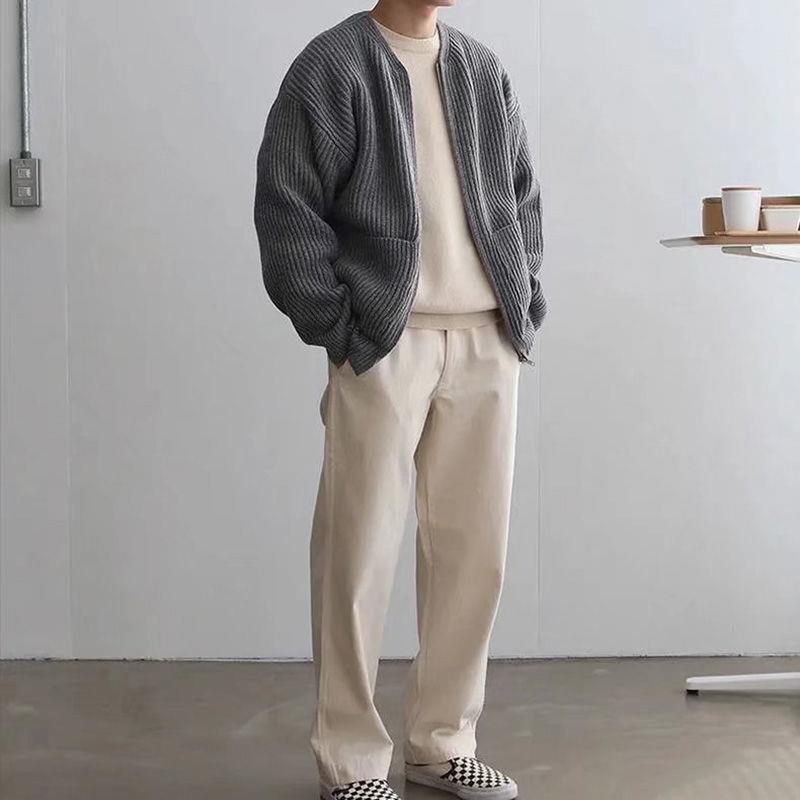 Men's Cardigan Knitted Texture Autumn Winter Layering