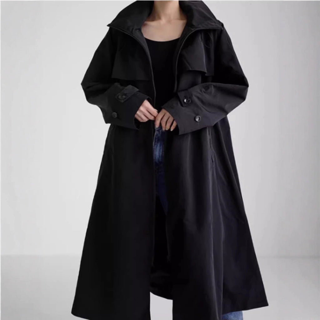 Water Repellent Oversized Rain Coat Hooded A Line Cut