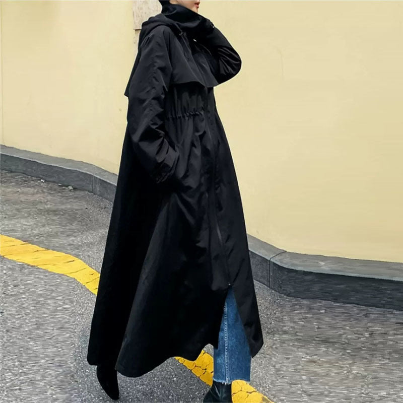 Oversized Maxi Coat Hooded Cape Yoke Relaxed Silhouette