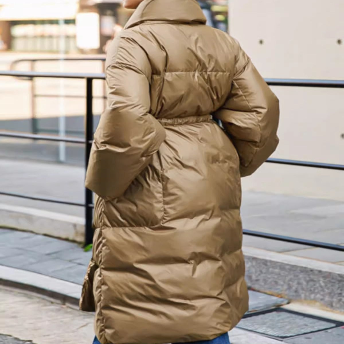 Longline Parka Wrap Belt Voluminous Sleeves Relaxed