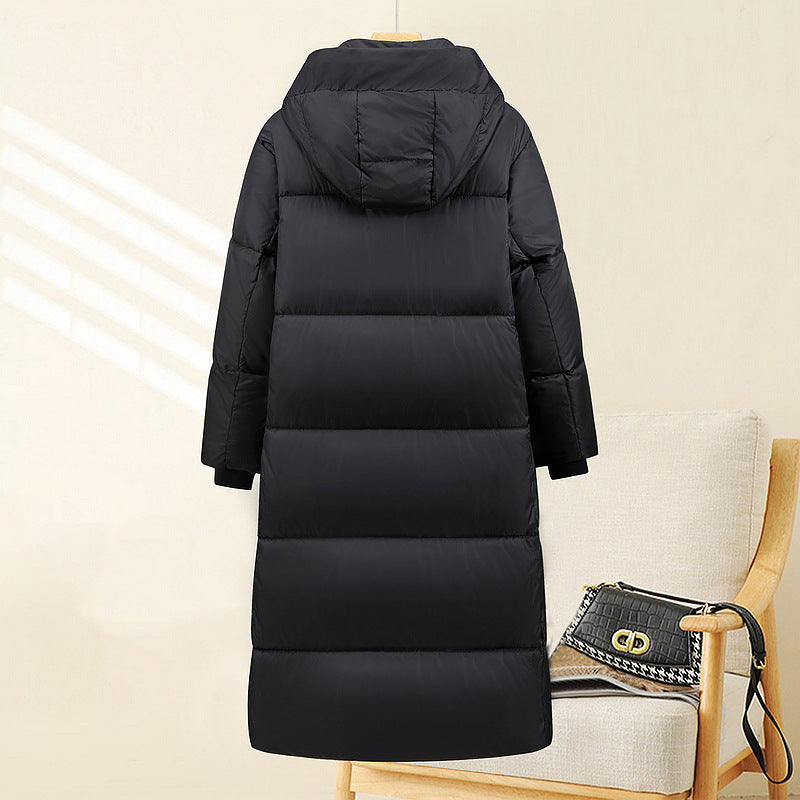 Extra Long Quilted Thermal Parka Hooded Ribbed Cuffs