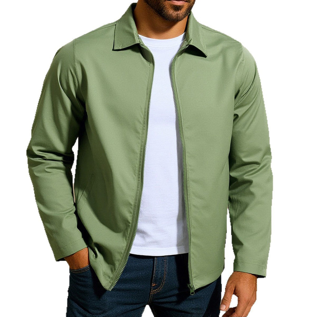 Casual men's jacket with innovative wind protection technology