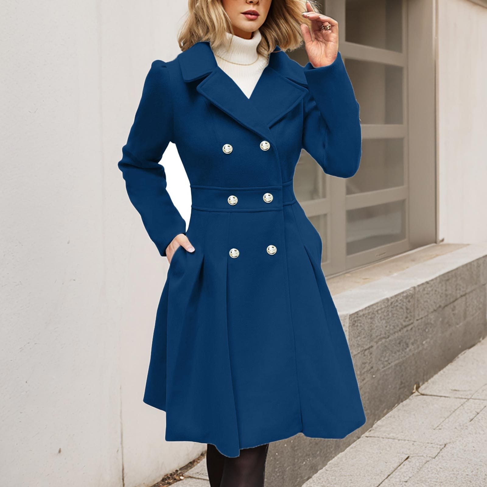 Longline Coat Long Sleeve Pockets Relaxed Everyday
