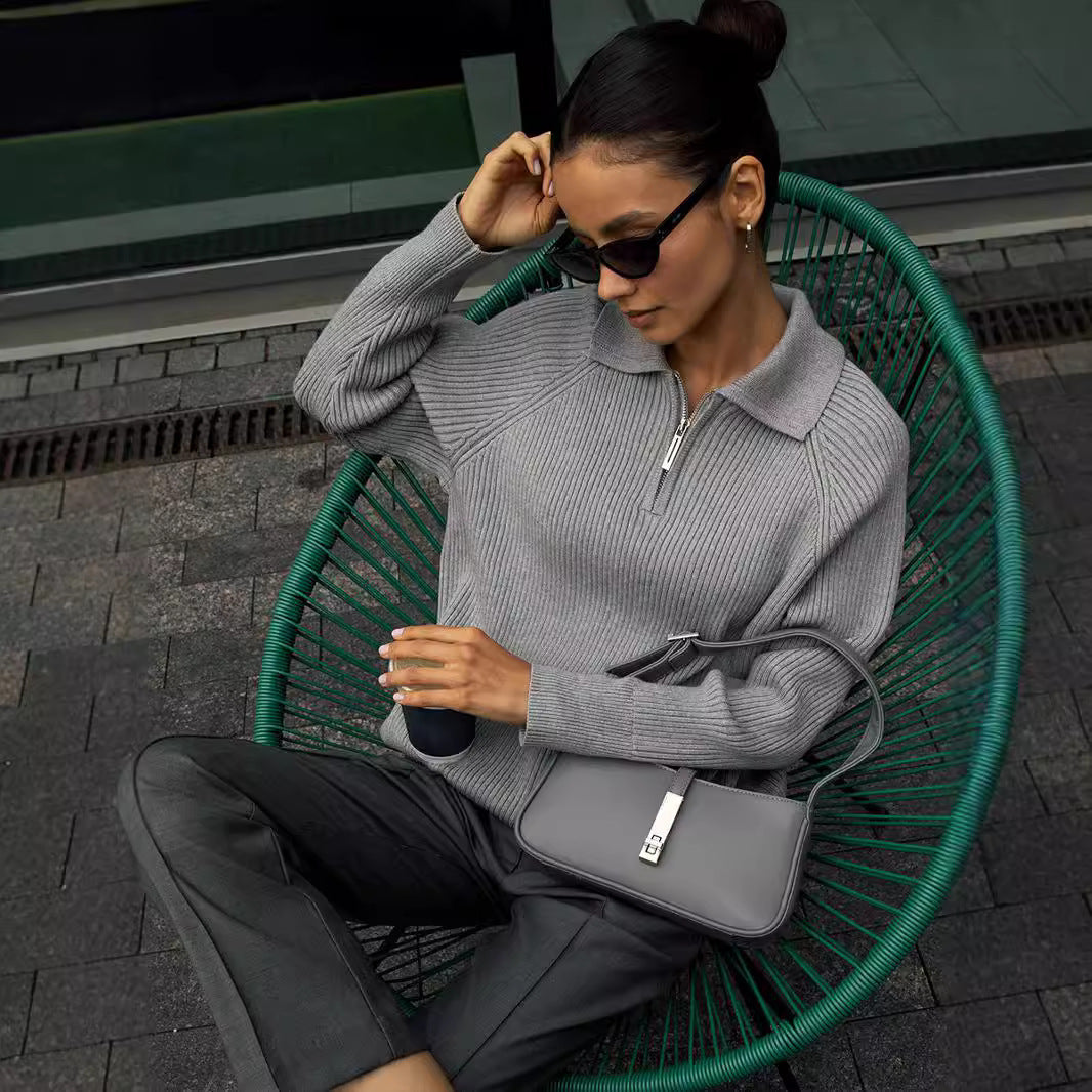 Soft Knit Jumper Round Neck Relaxed Fit Long Sleeve