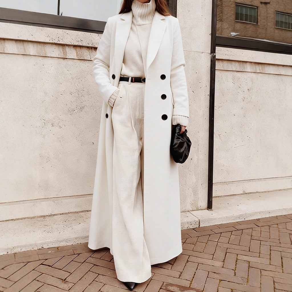 Longline Coat Long Sleeve Pockets Classic Everyday