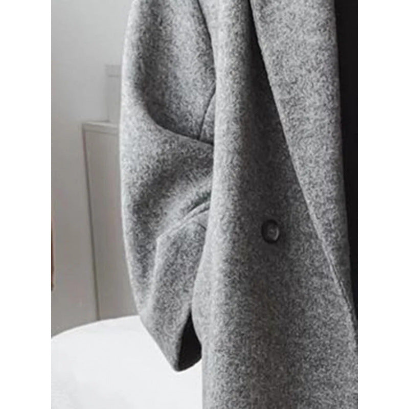 Oversized Coat Lapel Double Button Placket Relaxed