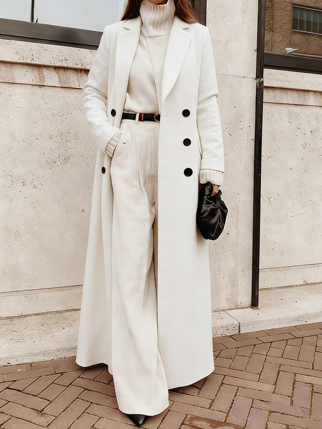 Longline Coat Long Sleeve Pockets Classic Everyday