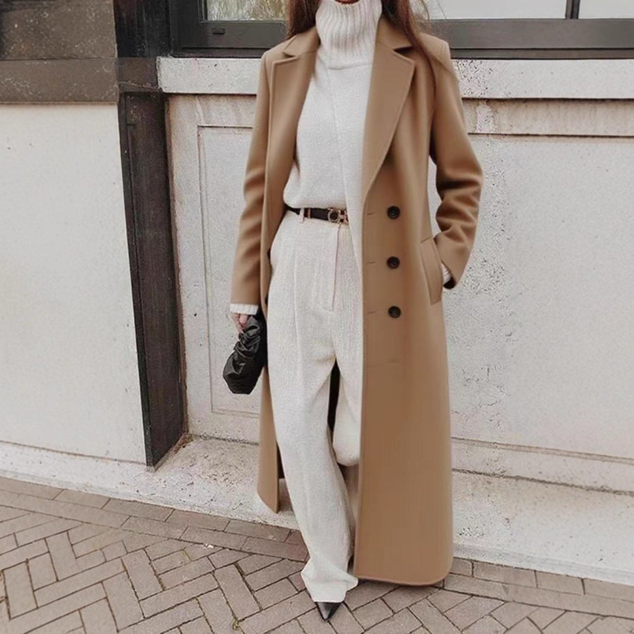 Longline Coat Long Sleeve Pockets Classic Everyday