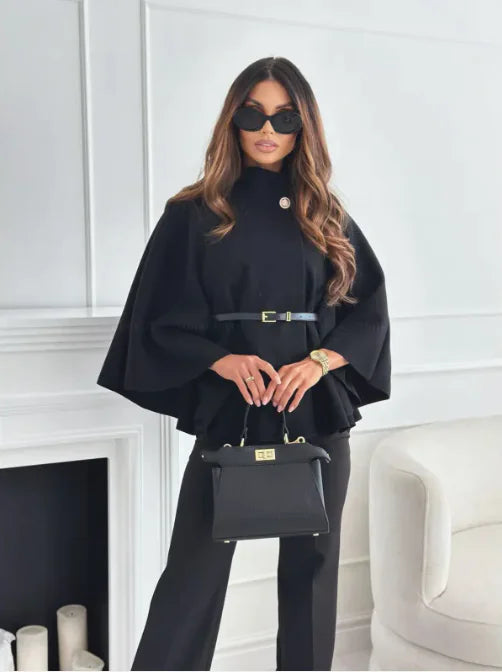 Coat Fitted Waistband Tailored Silhouette Elegant