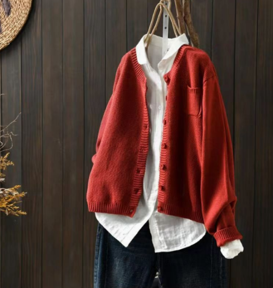 Oversized Relaxed Cardigan Open Front Chunky Knit Winter