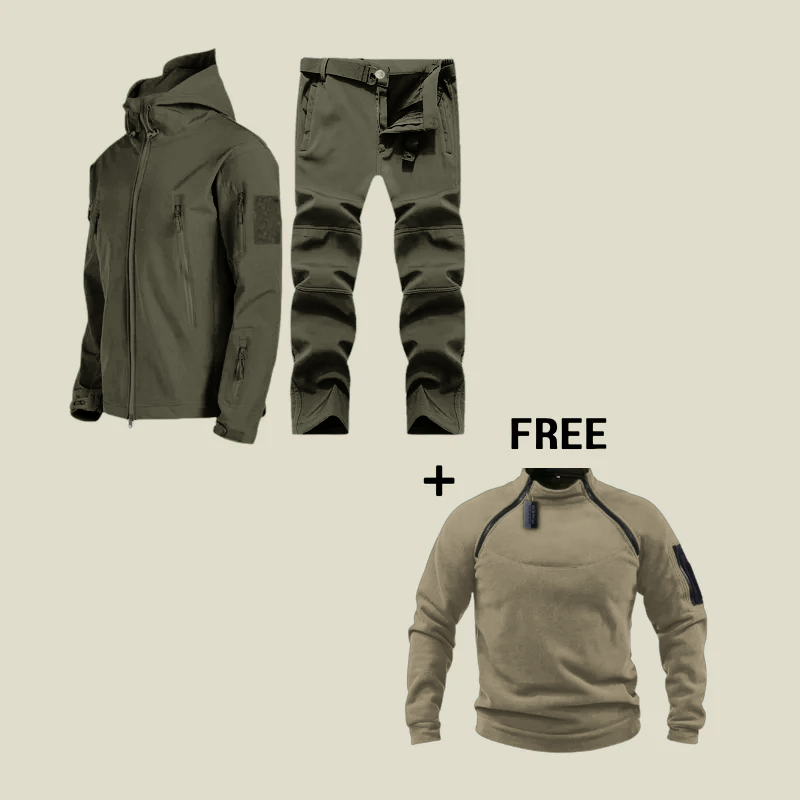 Men's Water Resistant Military Suit Set Fleece Jumper Warm