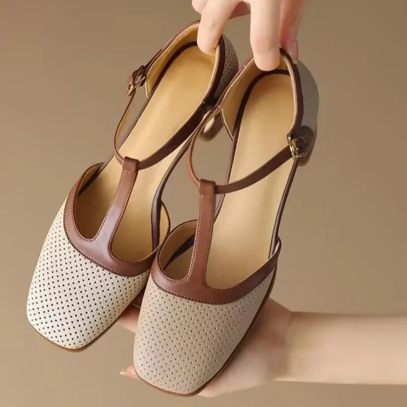 Cutout Pumps Ankle Strap