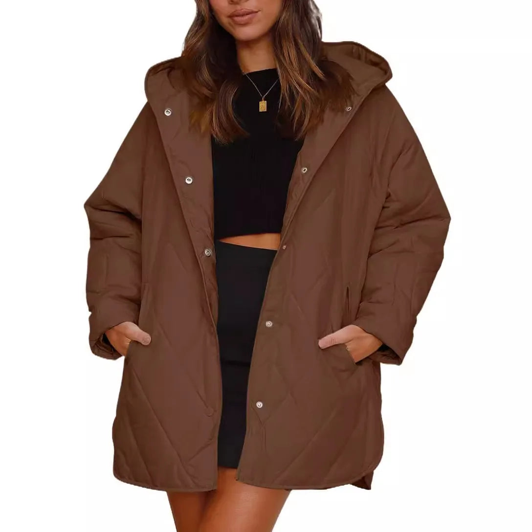 Oversized Winter Coat Hooded Relaxed Silhouette Insulated