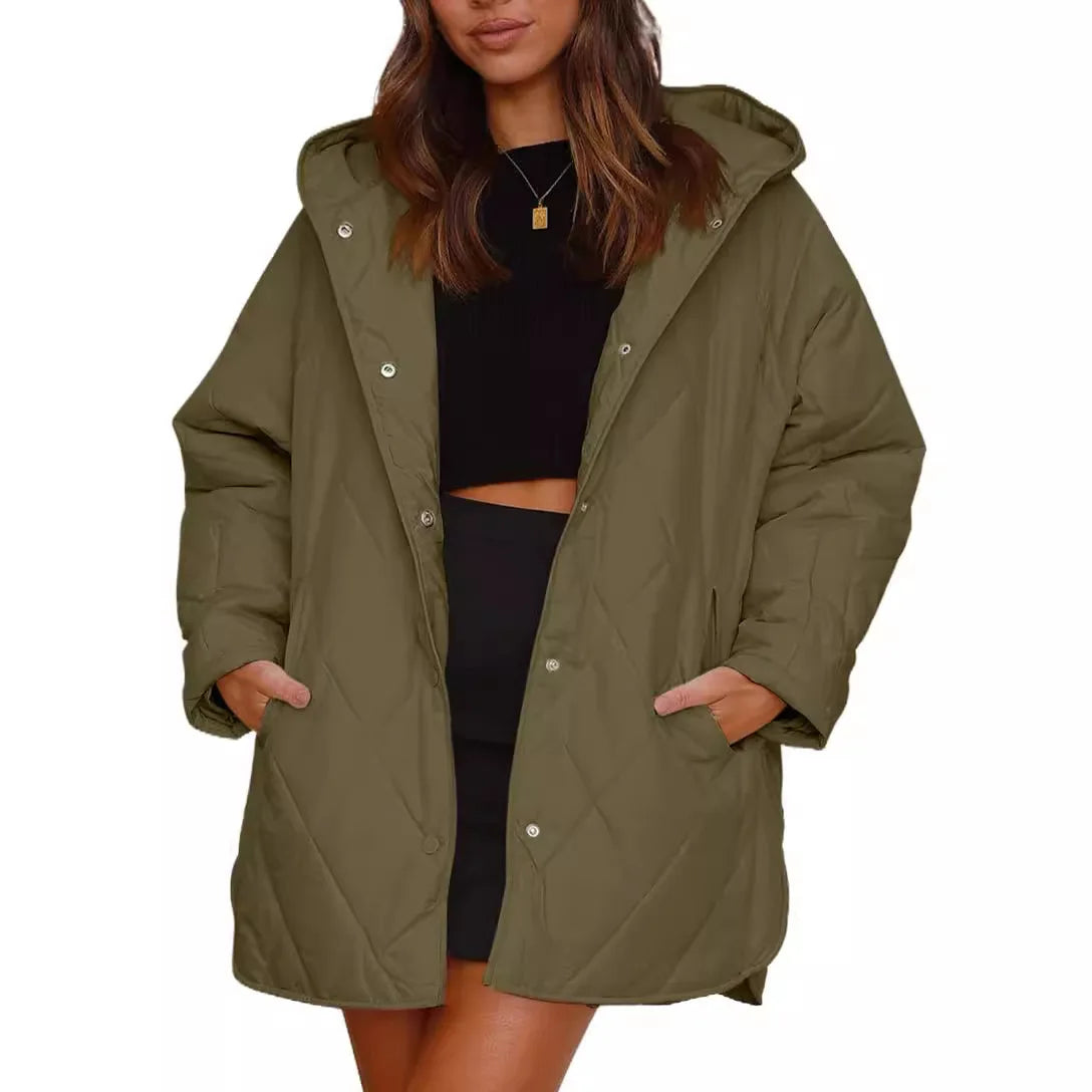 Oversized Winter Coat Hooded Relaxed Silhouette Insulated