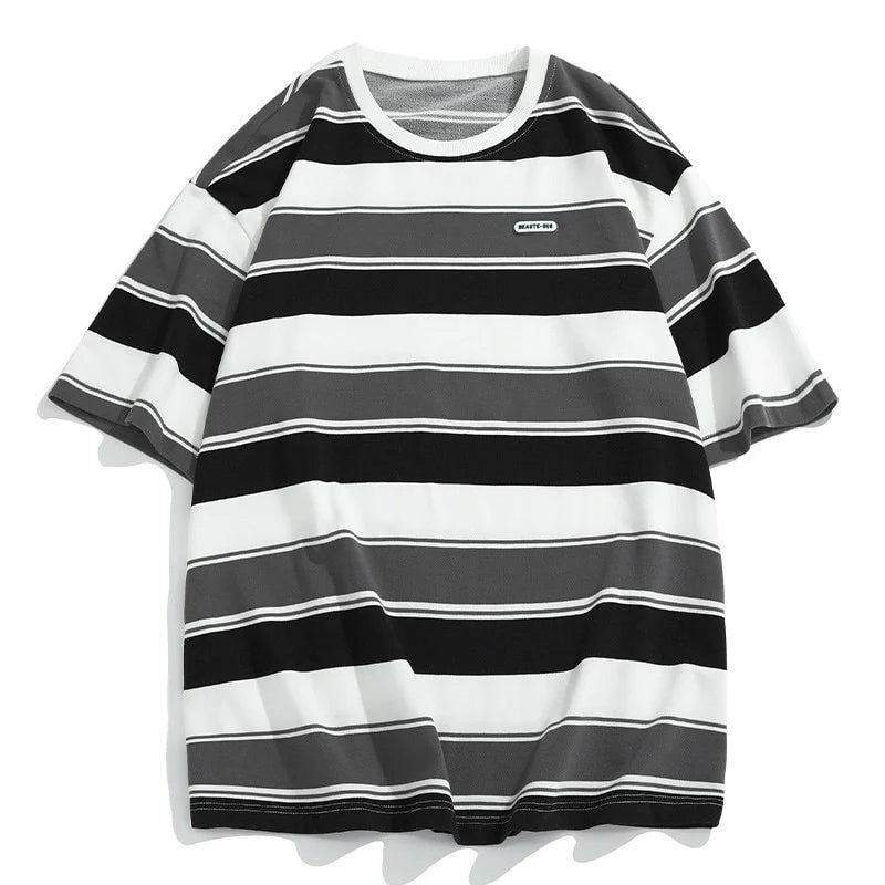 Men's Striped Oversized Couple T-Shirt