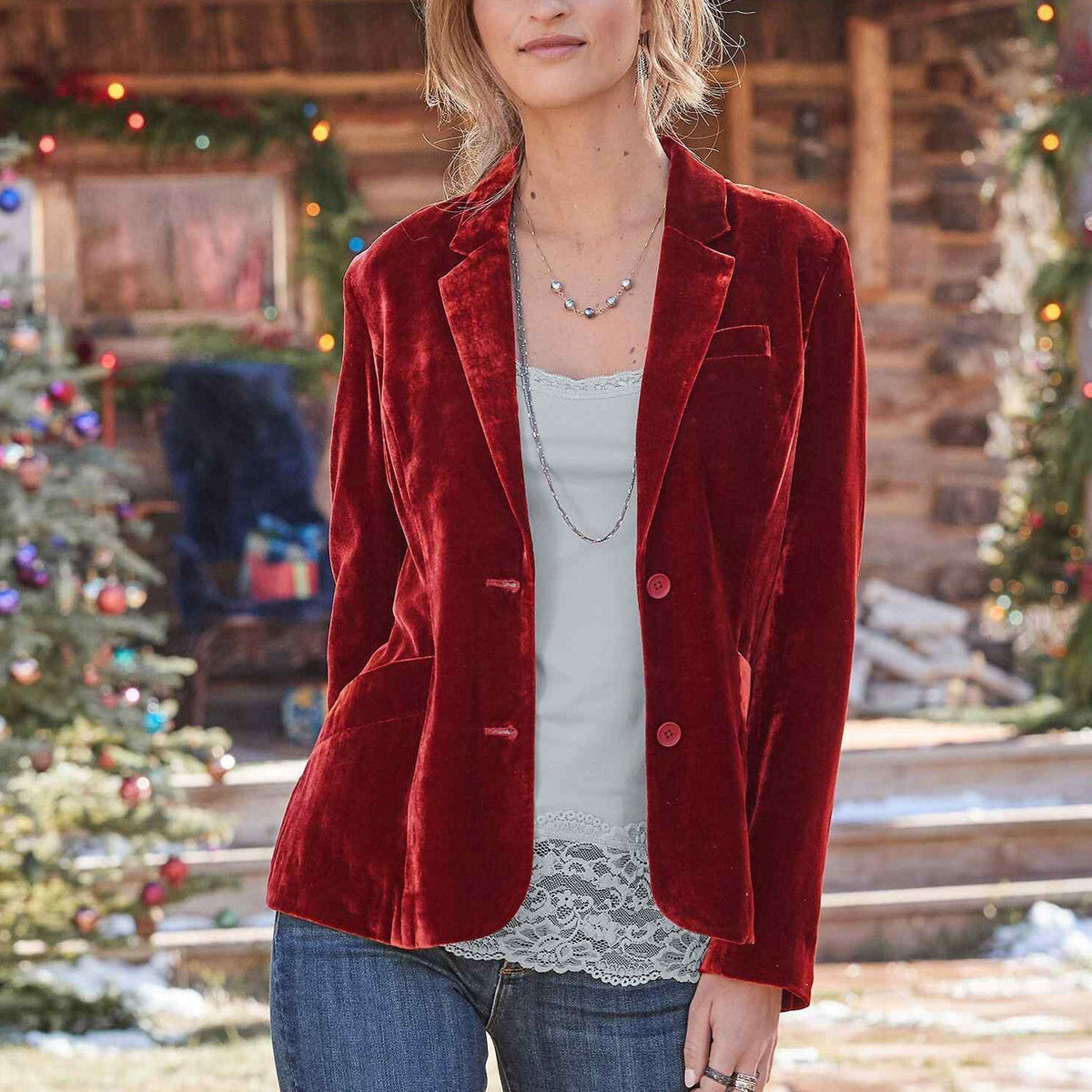Vintage Fashion Blazer Jacket Made Of Velvet