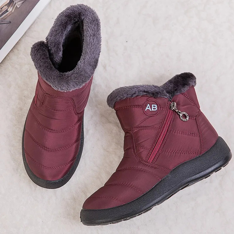 Ankle Boots Fur Lined Warm Casual Durable Autumn Winter