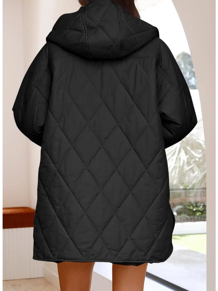 Oversized Winter Coat Hooded Relaxed Silhouette Insulated