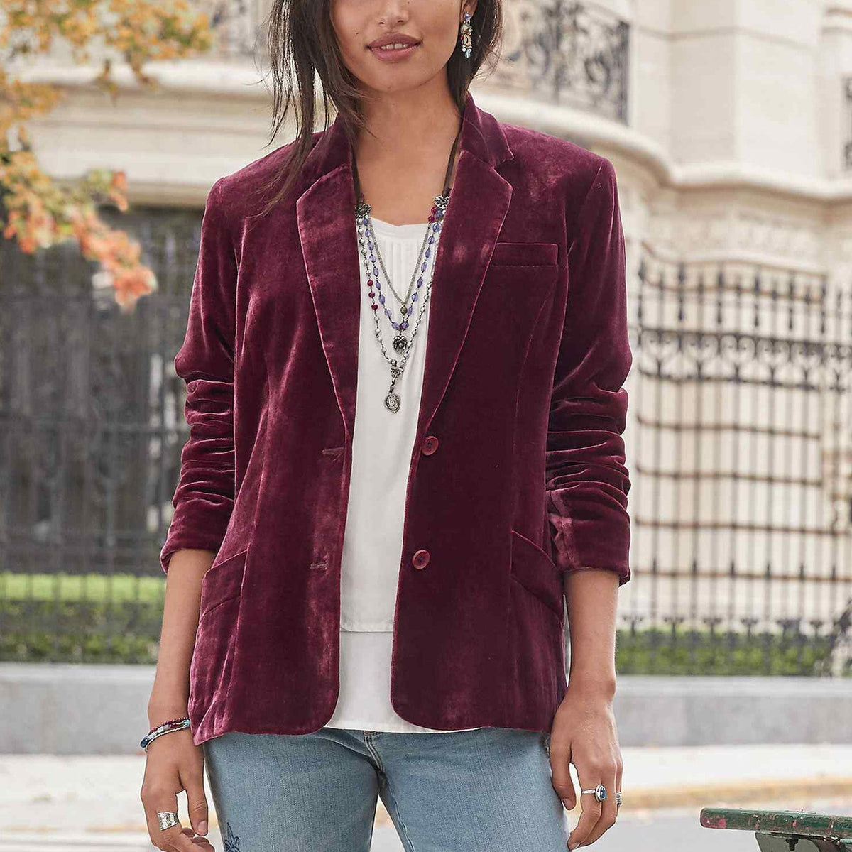 Vintage Fashion Blazer Jacket Made Of Velvet