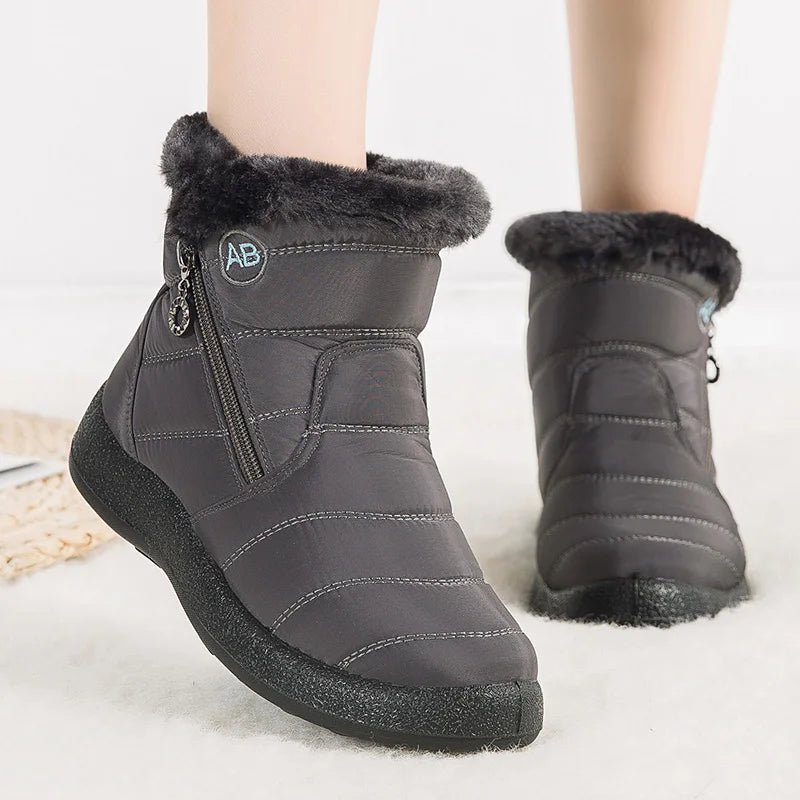 Ankle Boots Fur Lined Warm Casual Durable Autumn Winter