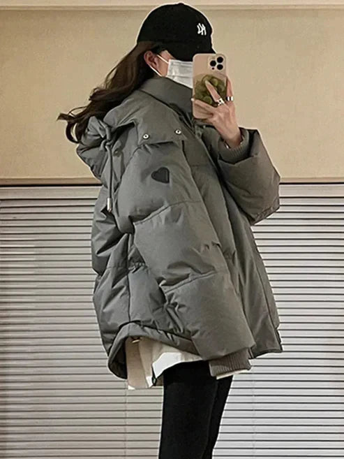 Women's Winter Jacket Hooded Padded Pockets Warm Look