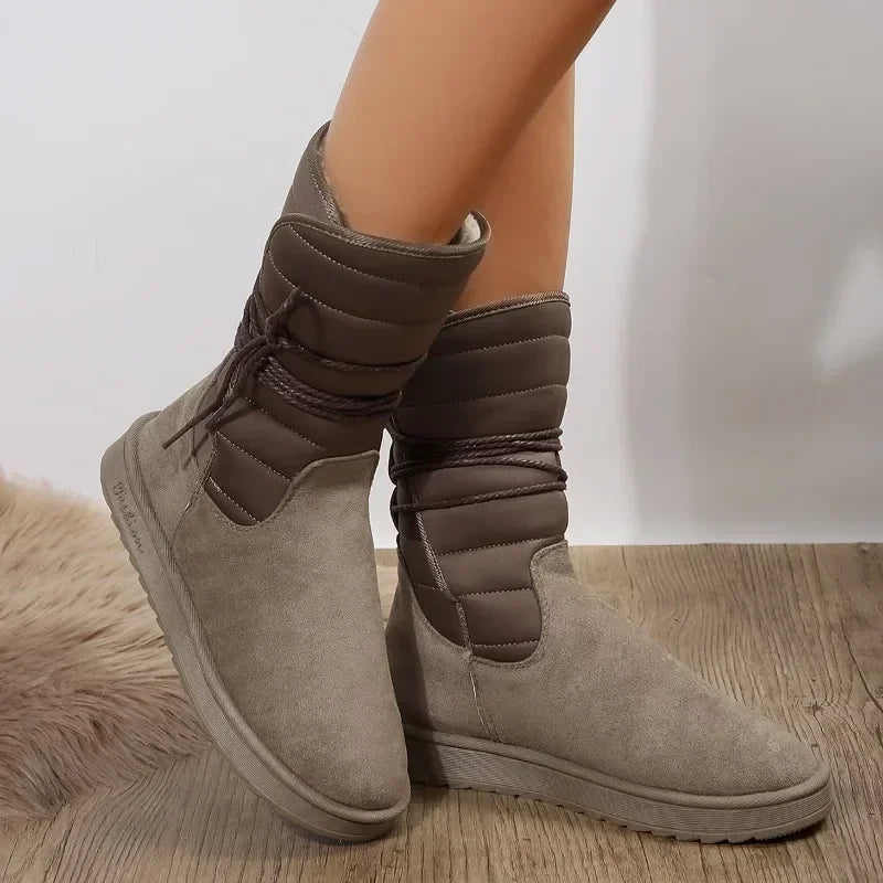 Veterschoenen voor dames met warme bontvoering