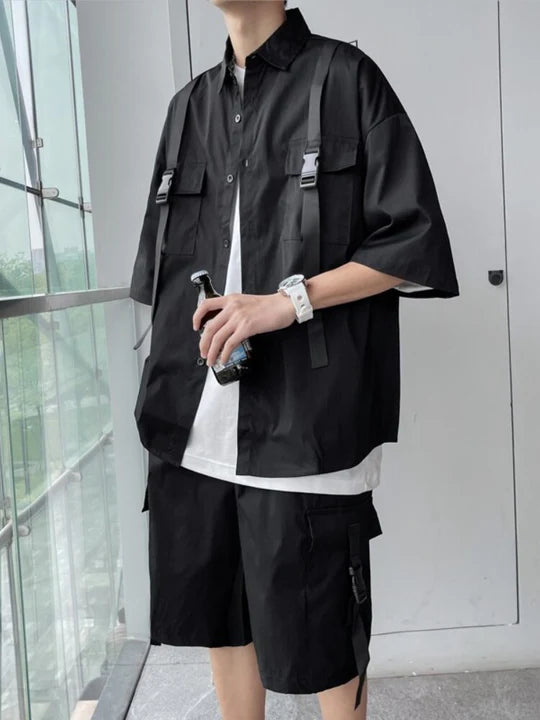 Men's Tech-Style Casual Two-Piece Set