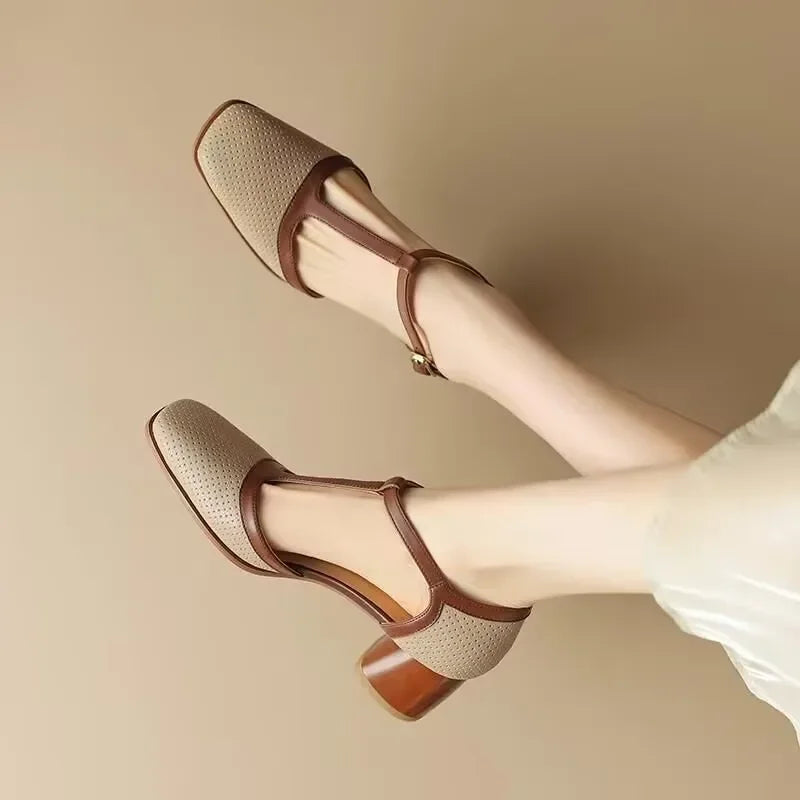 Cutout Pumps Ankle Strap