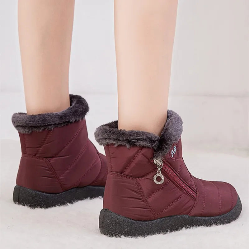 Ankle Boots Fur Lined Warm Casual Durable Autumn Winter