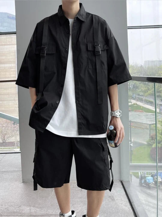 Men's Tech-Style Casual Two-Piece Set