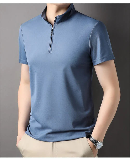 Men's Silk Quarter Zip Shirt