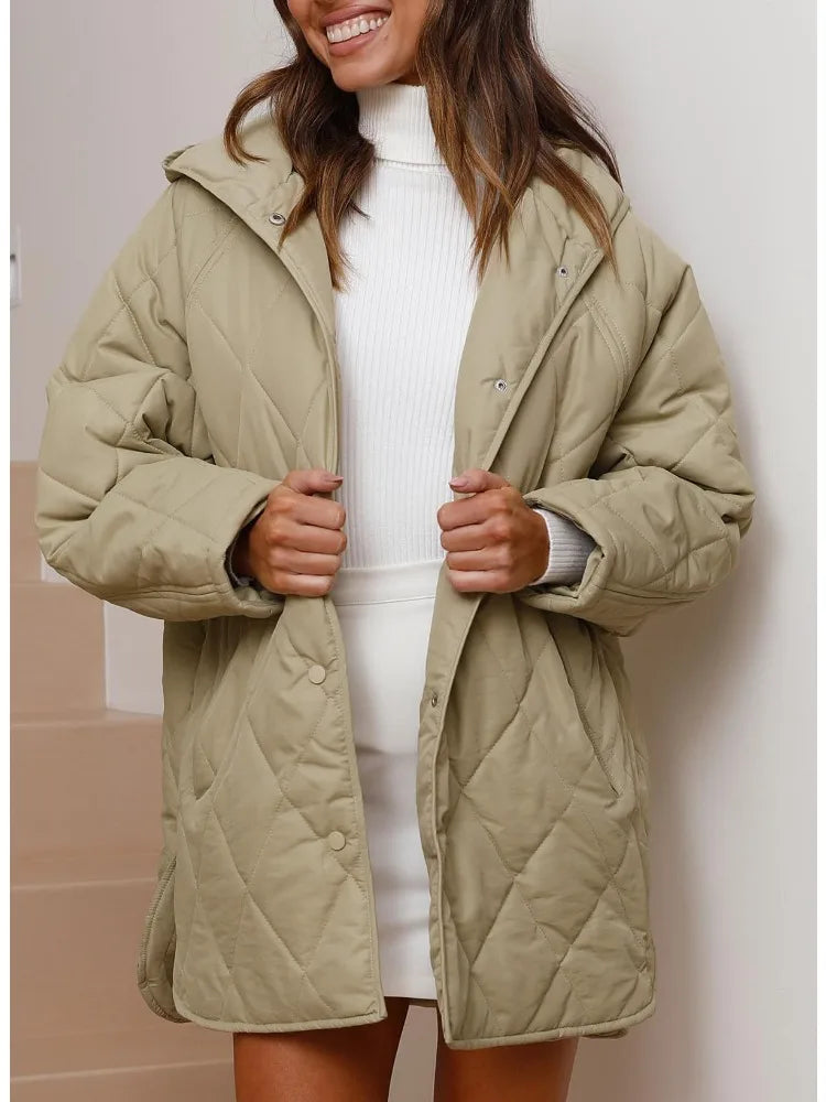 Oversized Winter Coat Hooded Relaxed Silhouette Insulated