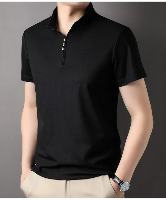 Men's Silk Quarter Zip Shirt