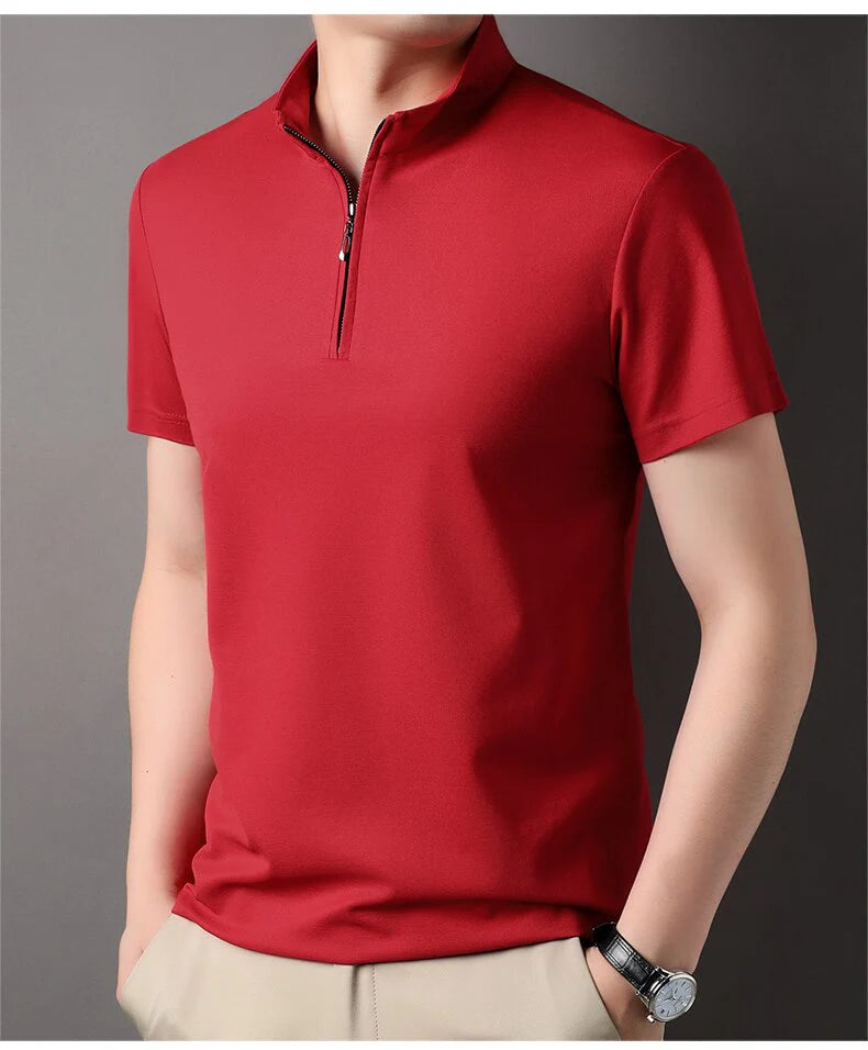 Men's Silk Quarter Zip Shirt