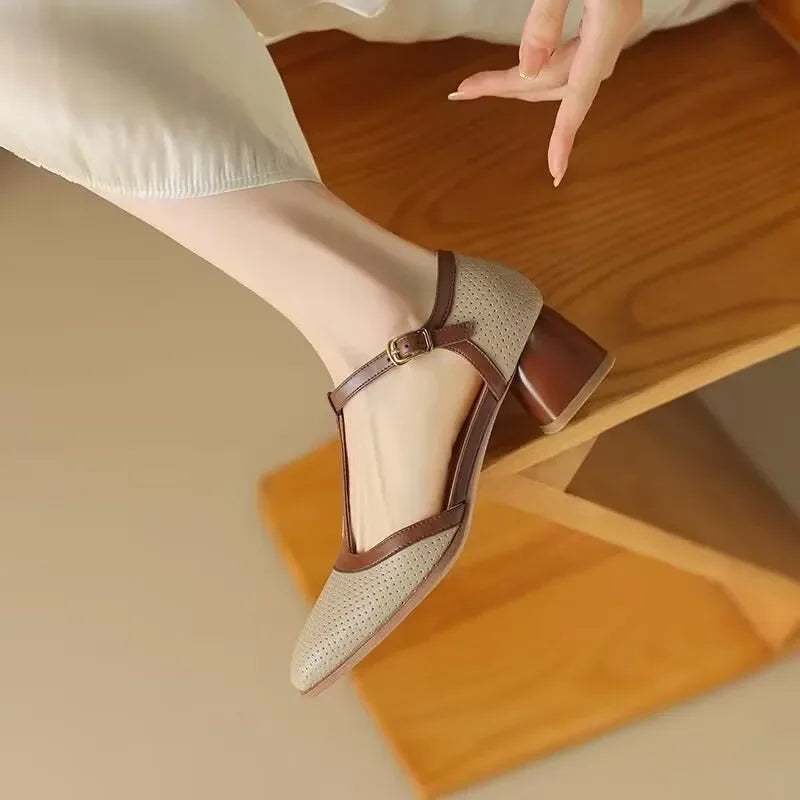 Cutout Pumps Ankle Strap